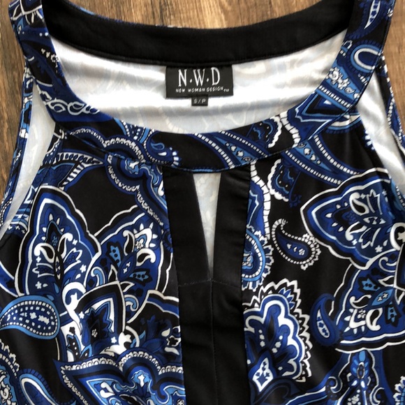 NWD sleeveless silky pretty blue tunic top - Picture 4 of 12